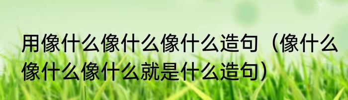 用像什么像什么像什么造句（像什么像什么像什么就是什么造句）