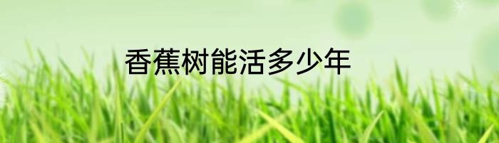 香蕉树能活多少年