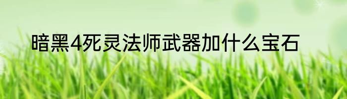 暗黑4死灵法师武器加什么宝石
