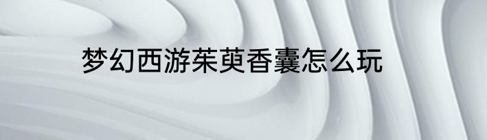 梦幻西游茱萸香囊怎么玩