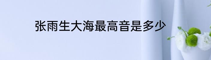 张雨生大海最高音是多少