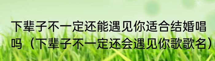 下辈子不一定还能遇见你适合结婚唱吗（下辈子不一定还会遇见你歌歌名）