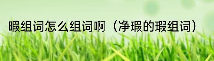 暇组词怎么组词啊（净瑕的瑕组词）