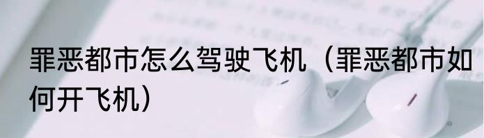 罪恶都市怎么驾驶飞机（罪恶都市如何开飞机）