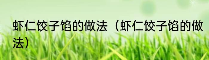 虾仁饺子馅的做法（虾仁饺子馅的做法）