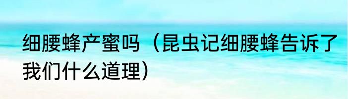 细腰蜂产蜜吗（昆虫记细腰蜂告诉了我们什么道理）