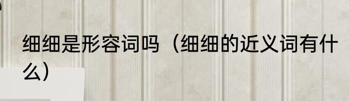 细细是形容词吗（细细的近义词有什么）