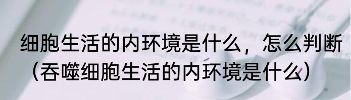 细胞生活的内环境是什么，怎么判断（吞噬细胞生活的内环境是什么）