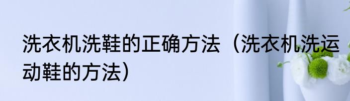 洗衣机洗鞋的正确方法（洗衣机洗运动鞋的方法）
