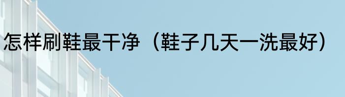 怎样刷鞋最干净（鞋子几天一洗最好）