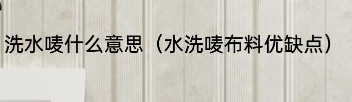 洗水唛什么意思（水洗唛布料优缺点）