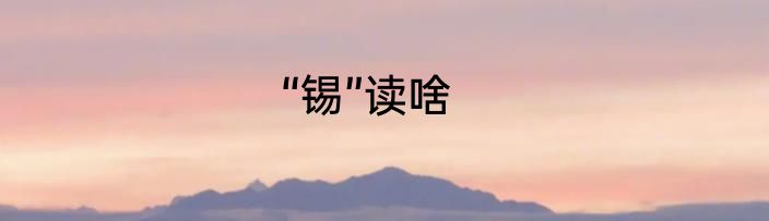 “锡”读啥