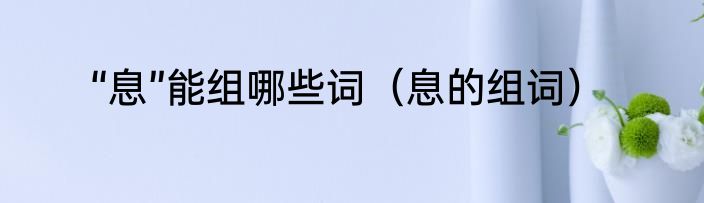 “息”能组哪些词（息的组词）
