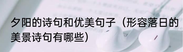 夕阳的诗句和优美句子（形容落日的美景诗句有哪些）