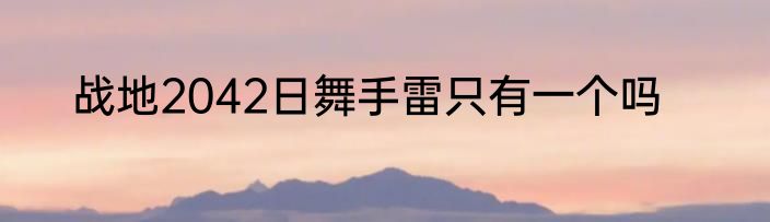 战地2042日舞手雷只有一个吗