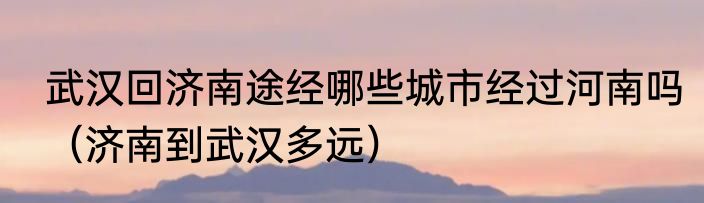 武汉回济南途经哪些城市经过河南吗（济南到武汉多远）