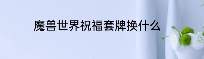 魔兽世界祝福套牌换什么