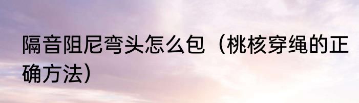 隔音阻尼弯头怎么包（桃核穿绳的正确方法）