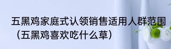 五黑鸡家庭式认领销售适用人群范围（五黑鸡喜欢吃什么草）
