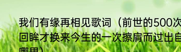 我们有缘再相见歌词（前世的500次回眸才换来今生的一次擦肩而过出自哪里）