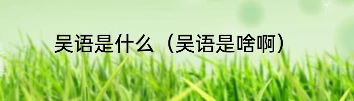 吴语是什么（吴语是啥啊）