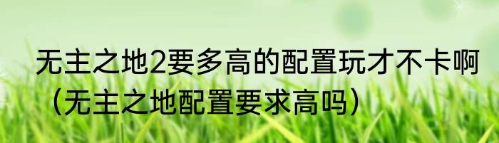 无主之地2要多高的配置玩才不卡啊（无主之地配置要求高吗）