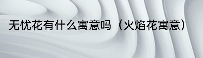 无忧花有什么寓意吗（火焰花寓意）