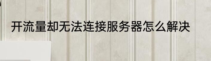 开流量却无法连接服务器怎么解决