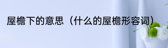 屋檐下的意思（什么的屋檐形容词）