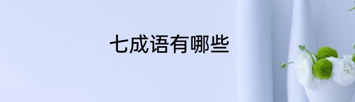 七成语有哪些
