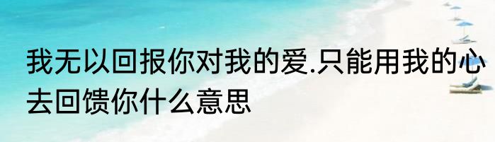 我无以回报你对我的爱.只能用我的心去回馈你什么意思