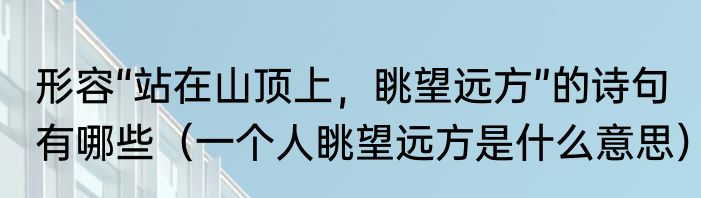 形容“站在山顶上，眺望远方”的诗句有哪些（一个人眺望远方是什么意思）