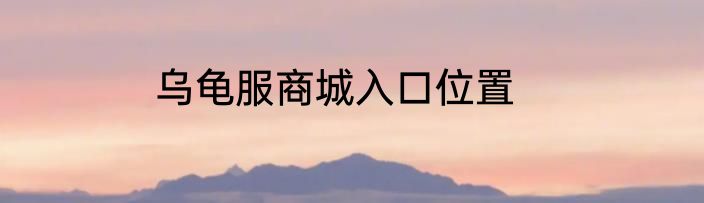 乌龟服商城入口位置