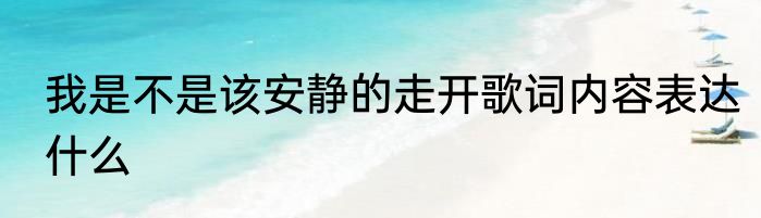 我是不是该安静的走开歌词内容表达什么