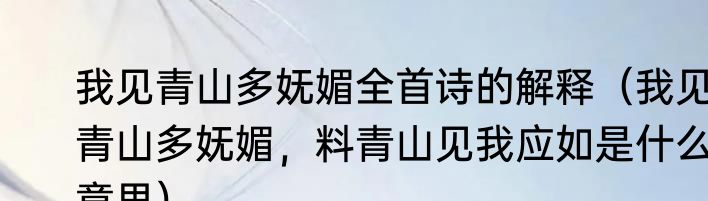 我见青山多妩媚全首诗的解释（我见青山多妩媚，料青山见我应如是什么意思）