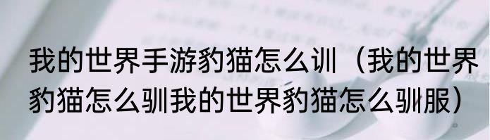 我的世界手游豹猫怎么训（我的世界豹猫怎么驯我的世界豹猫怎么驯服）