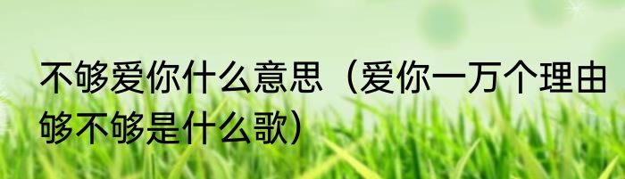 不够爱你什么意思（爱你一万个理由够不够是什么歌）