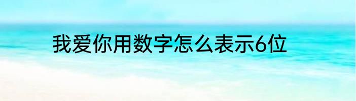 我爱你用数字怎么表示6位