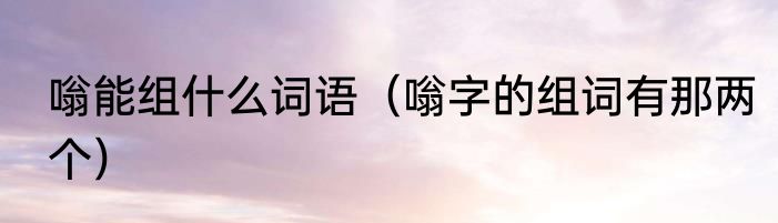 嗡能组什么词语（嗡字的组词有那两个）
