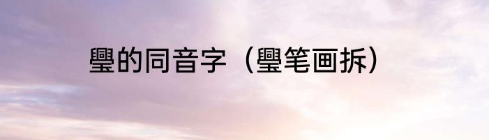 璺的同音字（璺笔画拆）