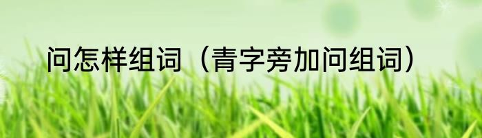 问怎样组词（青字旁加问组词）