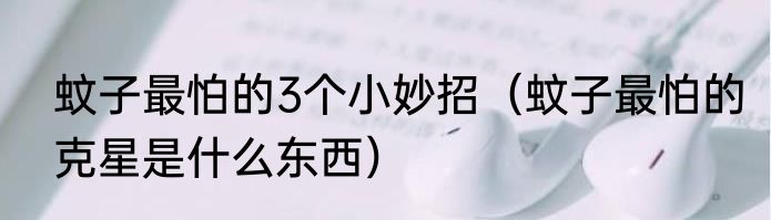 蚊子最怕的3个小妙招（蚊子最怕的克星是什么东西）