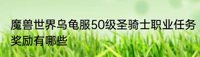 魔兽世界乌龟服50级圣骑士职业任务奖励有哪些