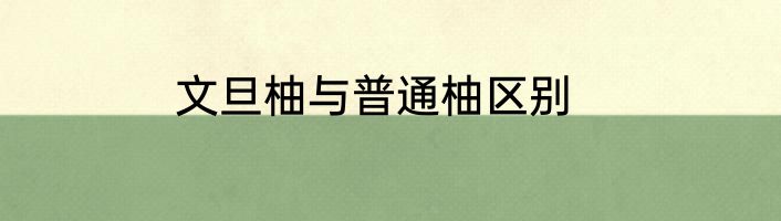 文旦柚与普通柚区别