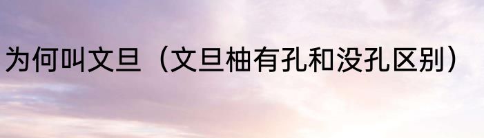 为何叫文旦（文旦柚有孔和没孔区别）