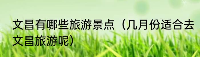 文昌有哪些旅游景点（几月份适合去文昌旅游呢）