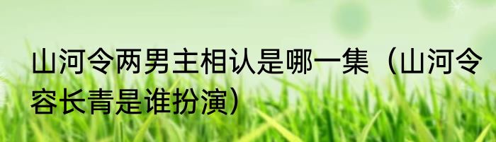 山河令两男主相认是哪一集（山河令容长青是谁扮演）
