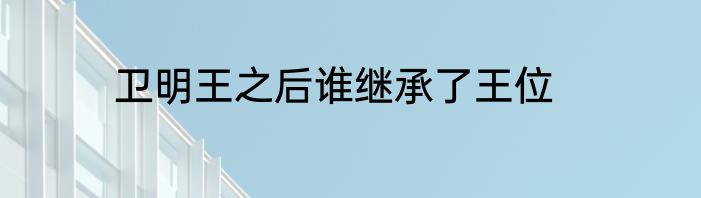 卫明王之后谁继承了王位