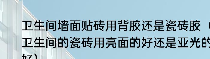 卫生间墙面贴砖用背胶还是瓷砖胶（卫生间的瓷砖用亮面的好还是亚光的好）