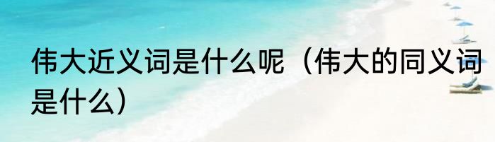 伟大近义词是什么呢（伟大的同义词是什么）